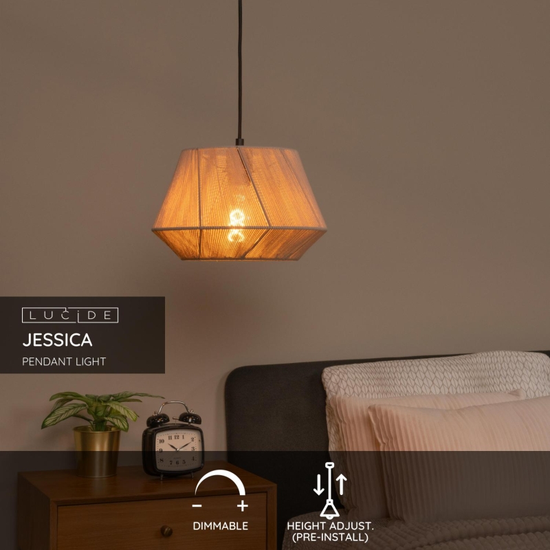 Lucide JESSICA - Závesné svietidlo - 1xE27 - Sivé